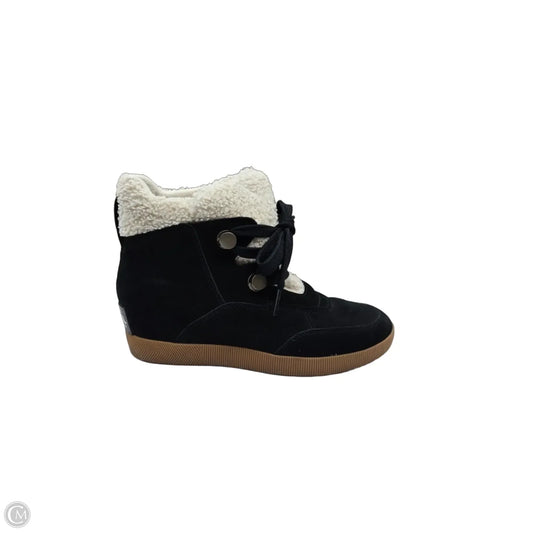 Boots Ankle Heels By Sorel In Black & Cream, Size: 12