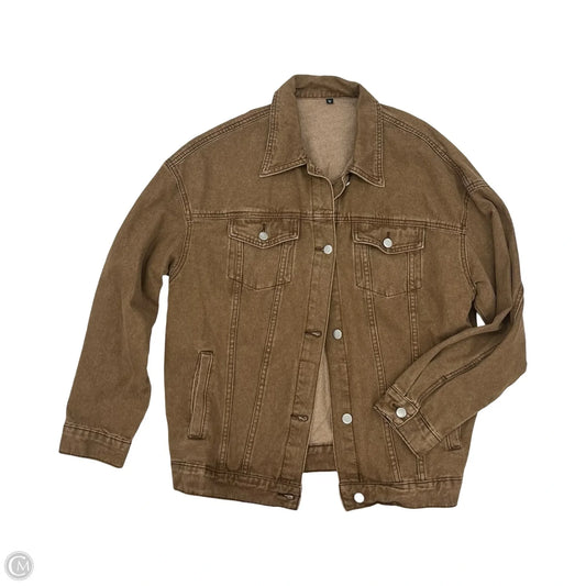 Jacket Denim By Clothes Mentor In Brown Denim, Size: M