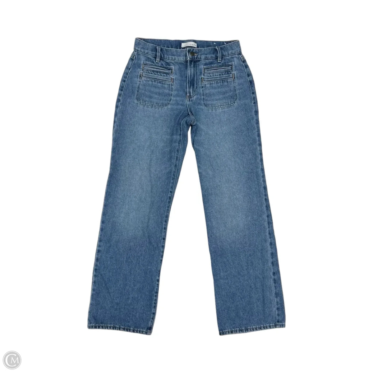 Jeans Flared By Loft In Blue Denim, Size: 0