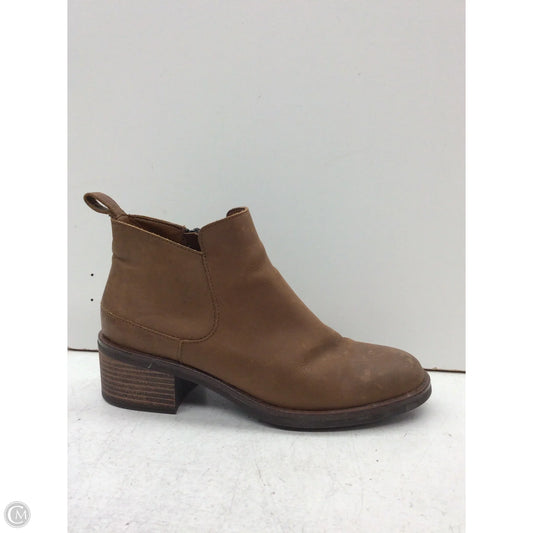 Boots Ankle Heels By Clarks In Brown, Size: 8.5