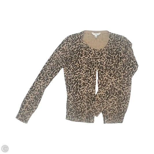 Sweater Cardigan By Time And Tru In Animal Print, Size: S