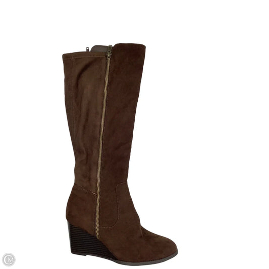 Boots Knee Heels By Style And Company In Brown, Size: 7.5