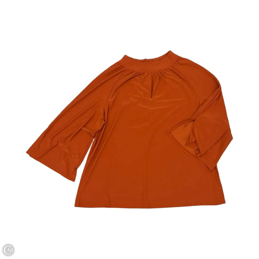 Blouse Long Sleeve By Cato In Orange, Size: Xl