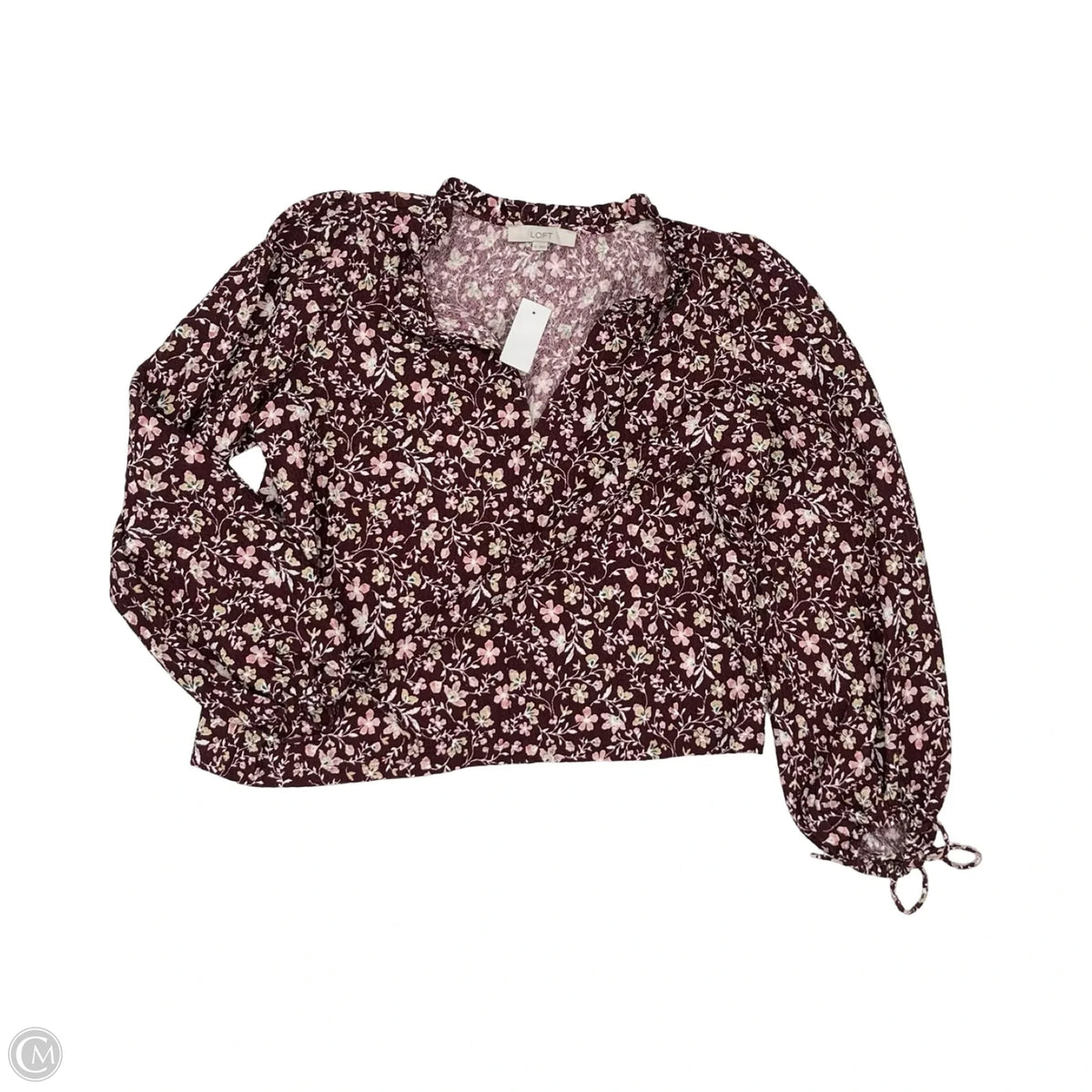 Blouse Long Sleeve By Loft In Floral Print, Size: M