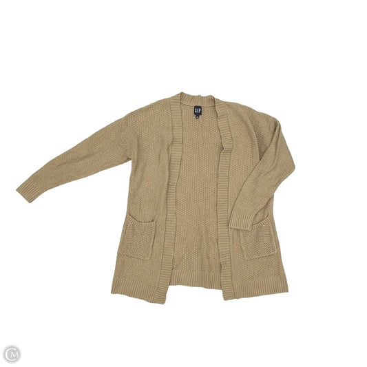 Sweater Cardigan By Gap In Tan, Size: L