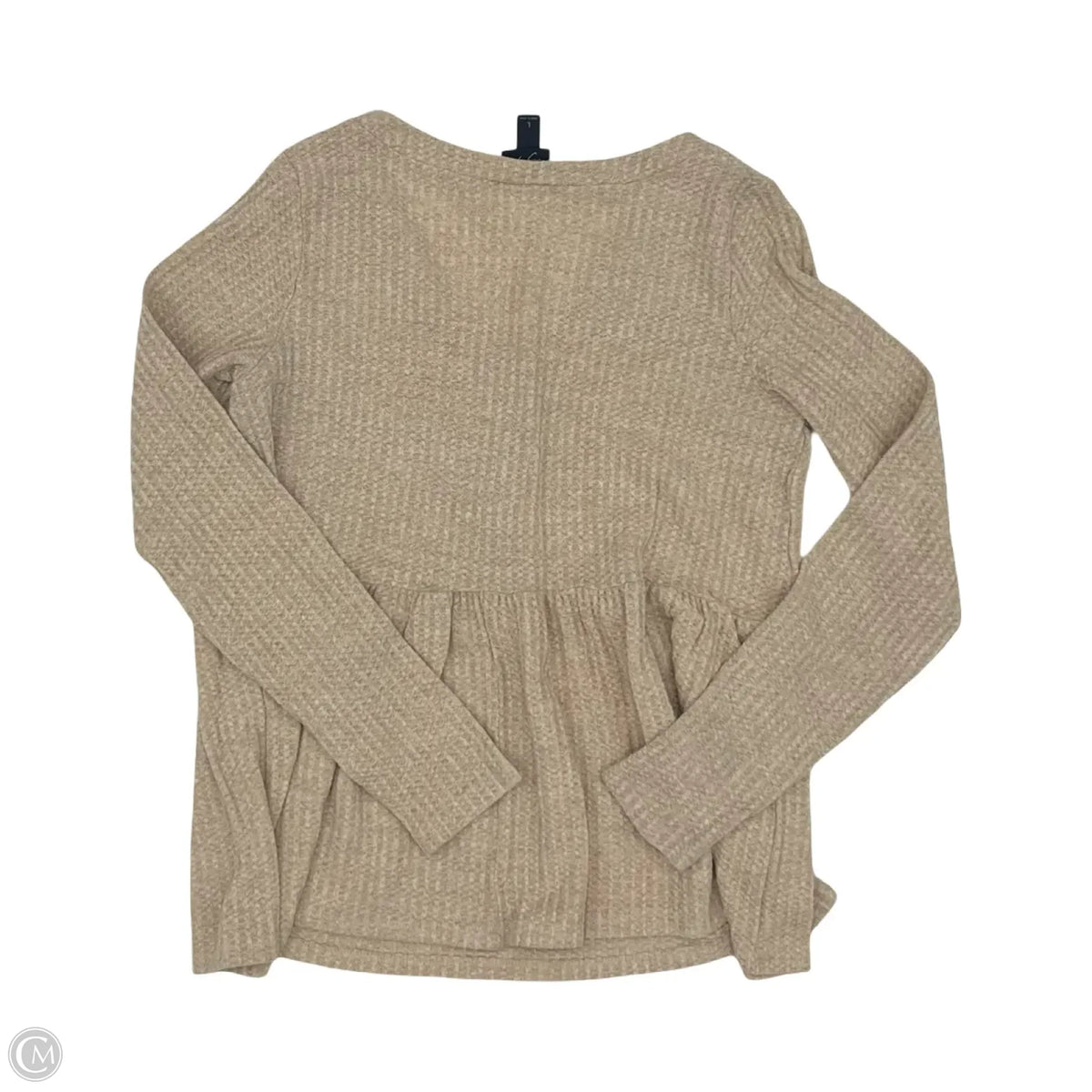 Top Long Sleeve By Daytrip In Tan, Size: L