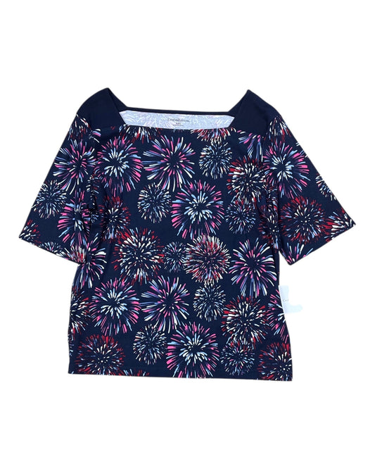 Top Ss By Croft And Barrow In Navy, Size:1X