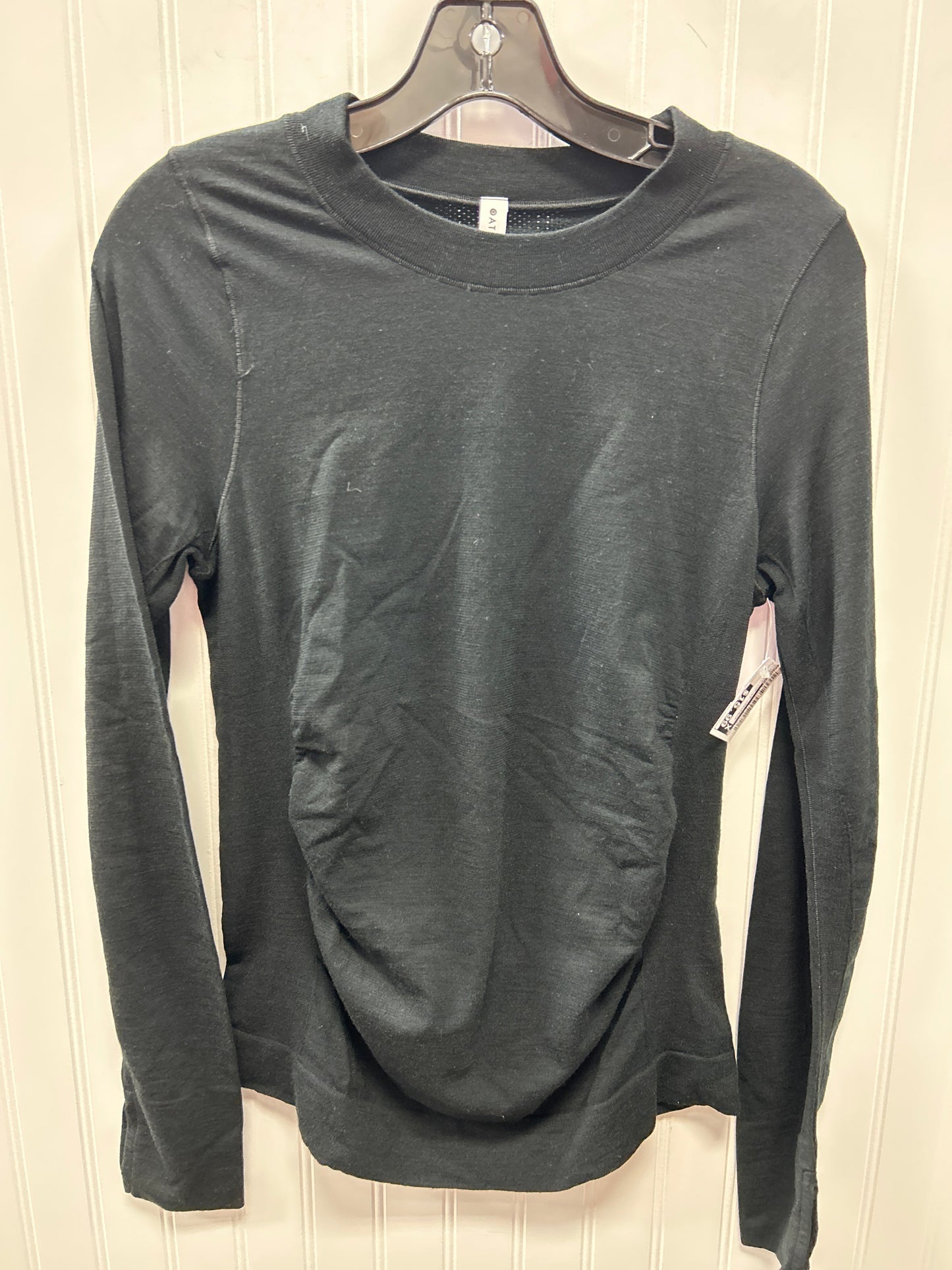 Athletic Top Ls Crewneck By Athleta In Black, Size:L