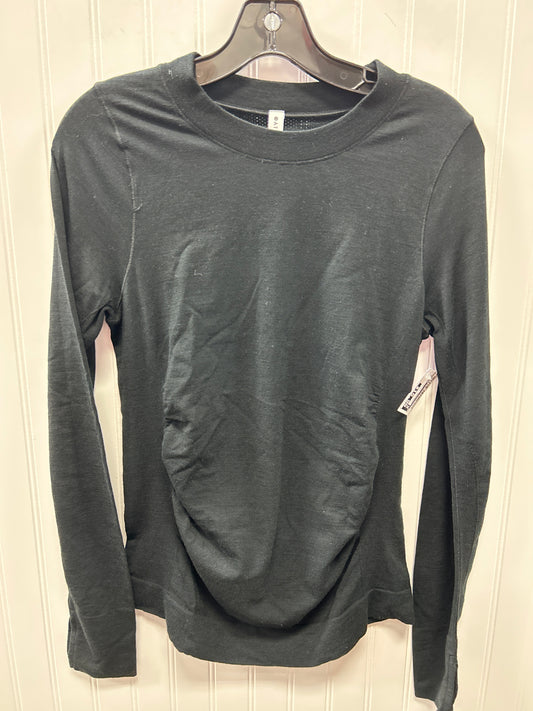 Athletic Top Ls Crewneck By Athleta In Black, Size:L