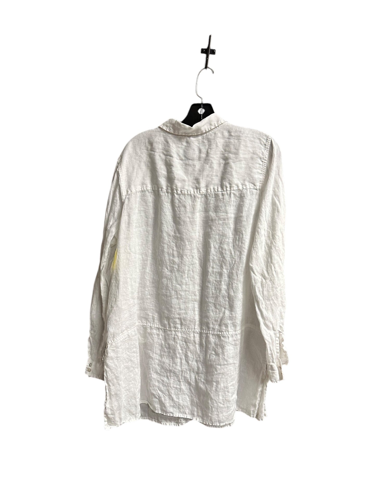 Blouse Long Sleeve By Tahari By Arthur Levine In White, Size: Xl