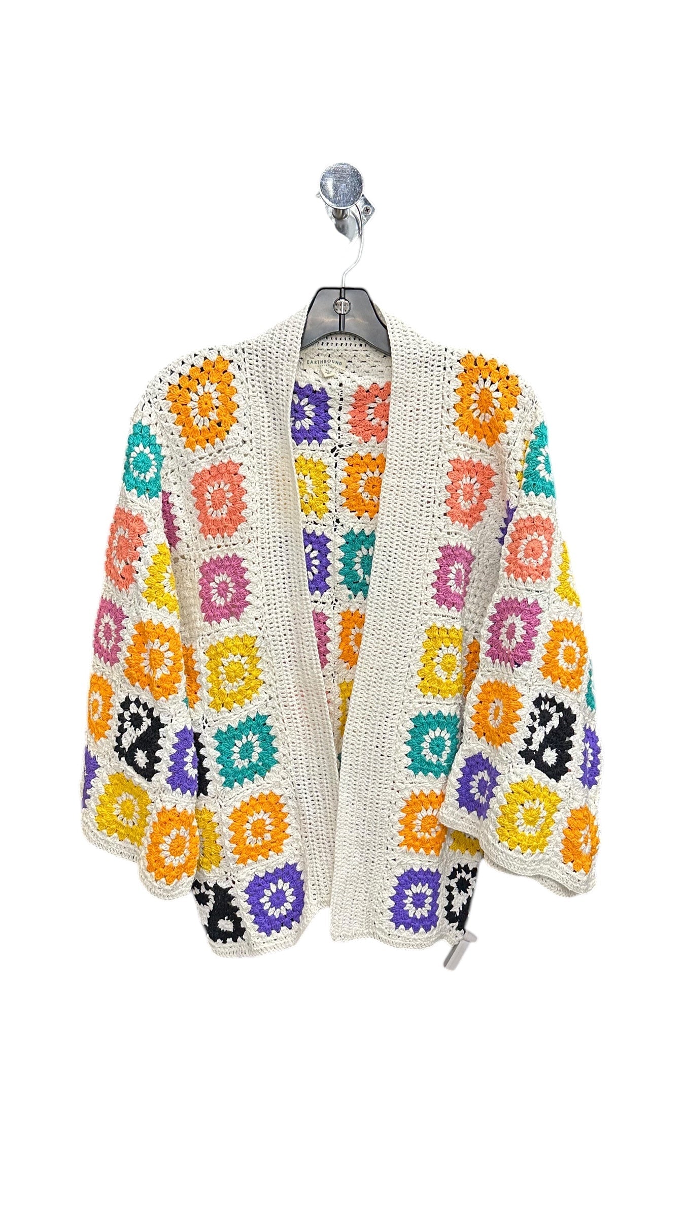 Sweater Cardigan By Earthbound In Multi-colored, Size: L