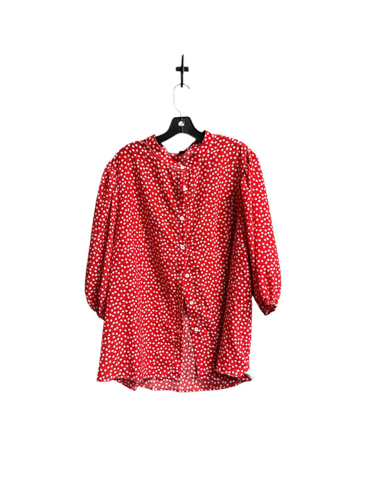 Blouse 3/4 Sleeve By Clothes Mentor In Red, Size: 3x