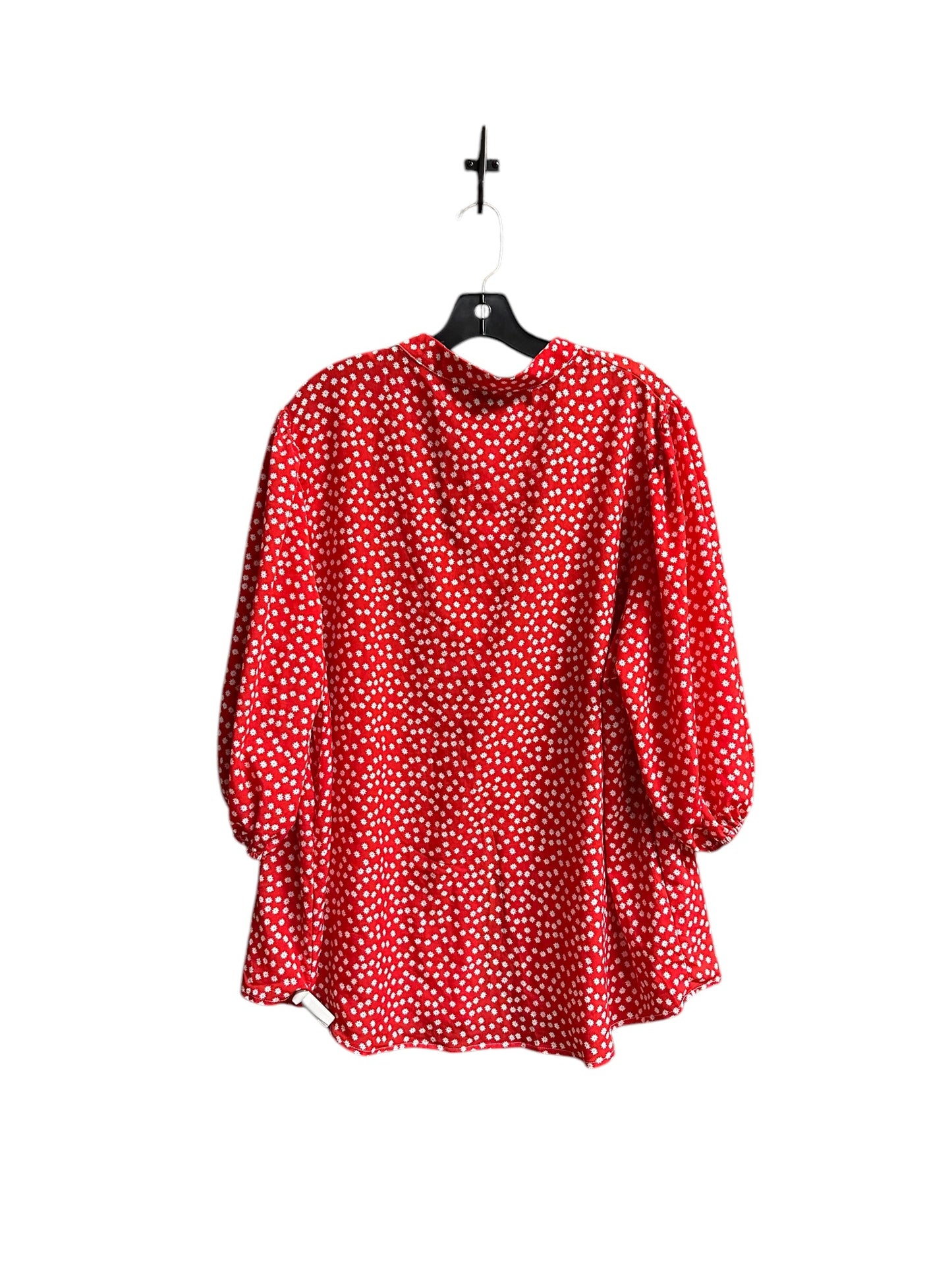 Blouse 3/4 Sleeve By Clothes Mentor In Red, Size: 3x