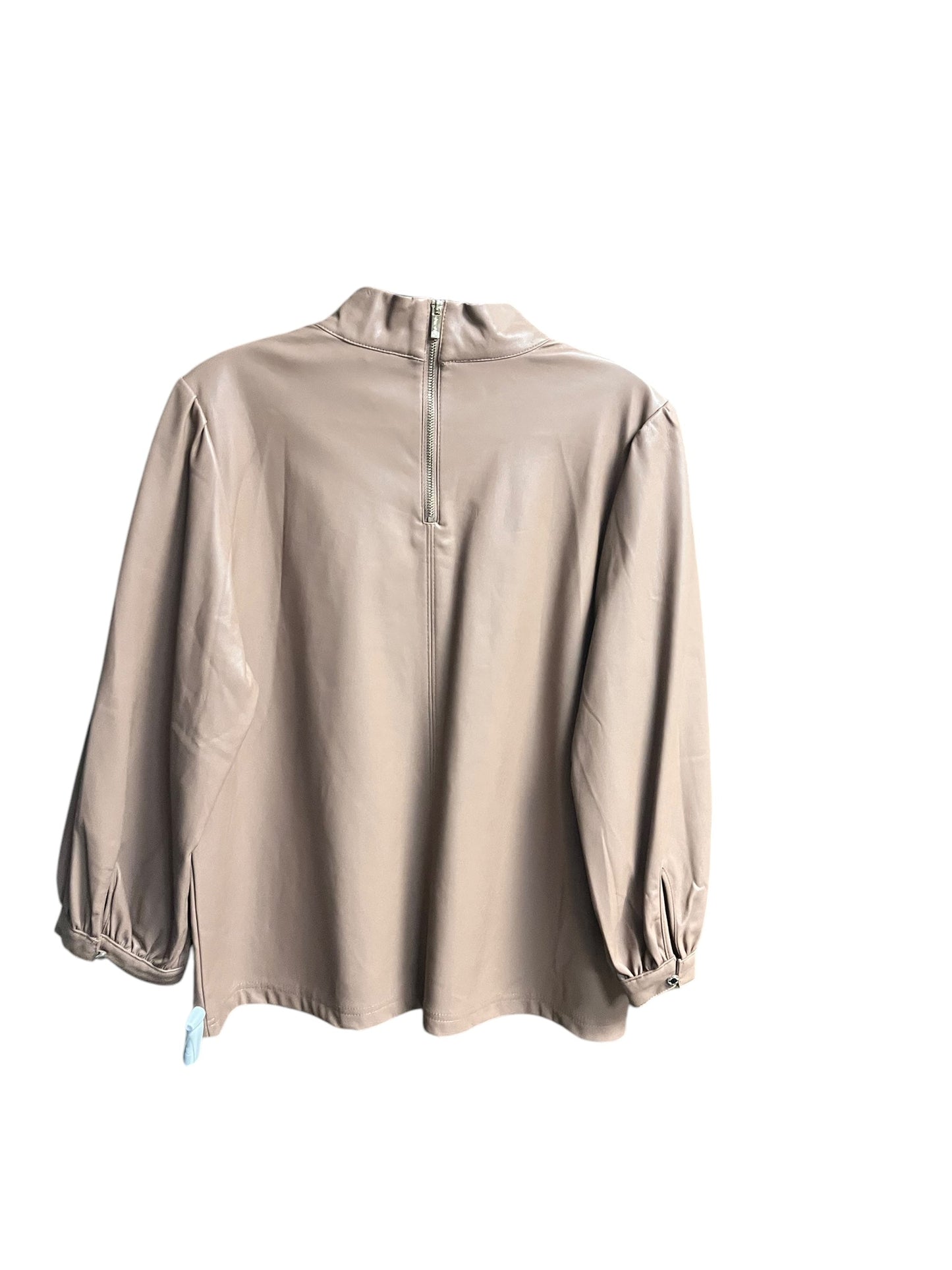 Top Long Sleeve By Calvin Klein In Tan, Size: M