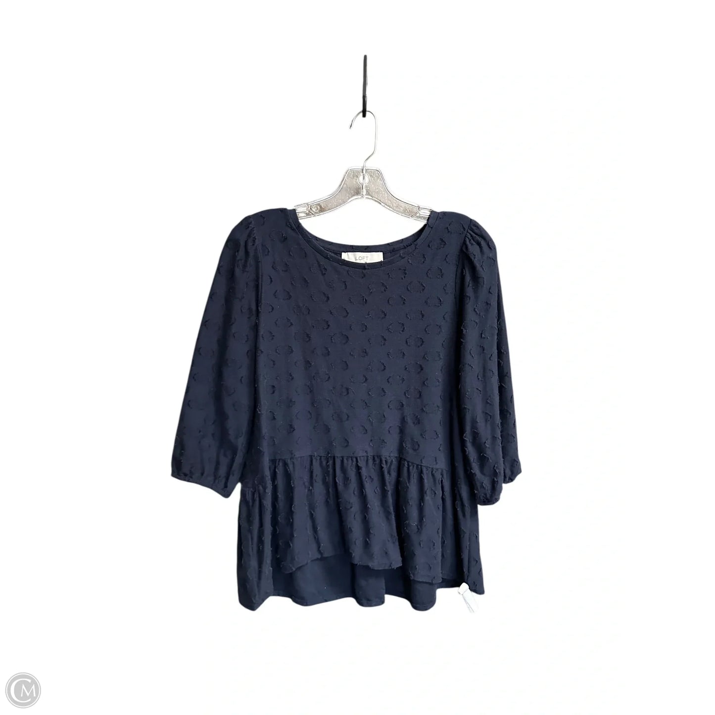 Top Short Sleeve By Loft In Navy, Size: S