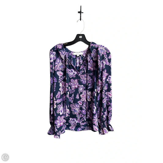 Blouse Long Sleeve By Loft In Navy, Size: S