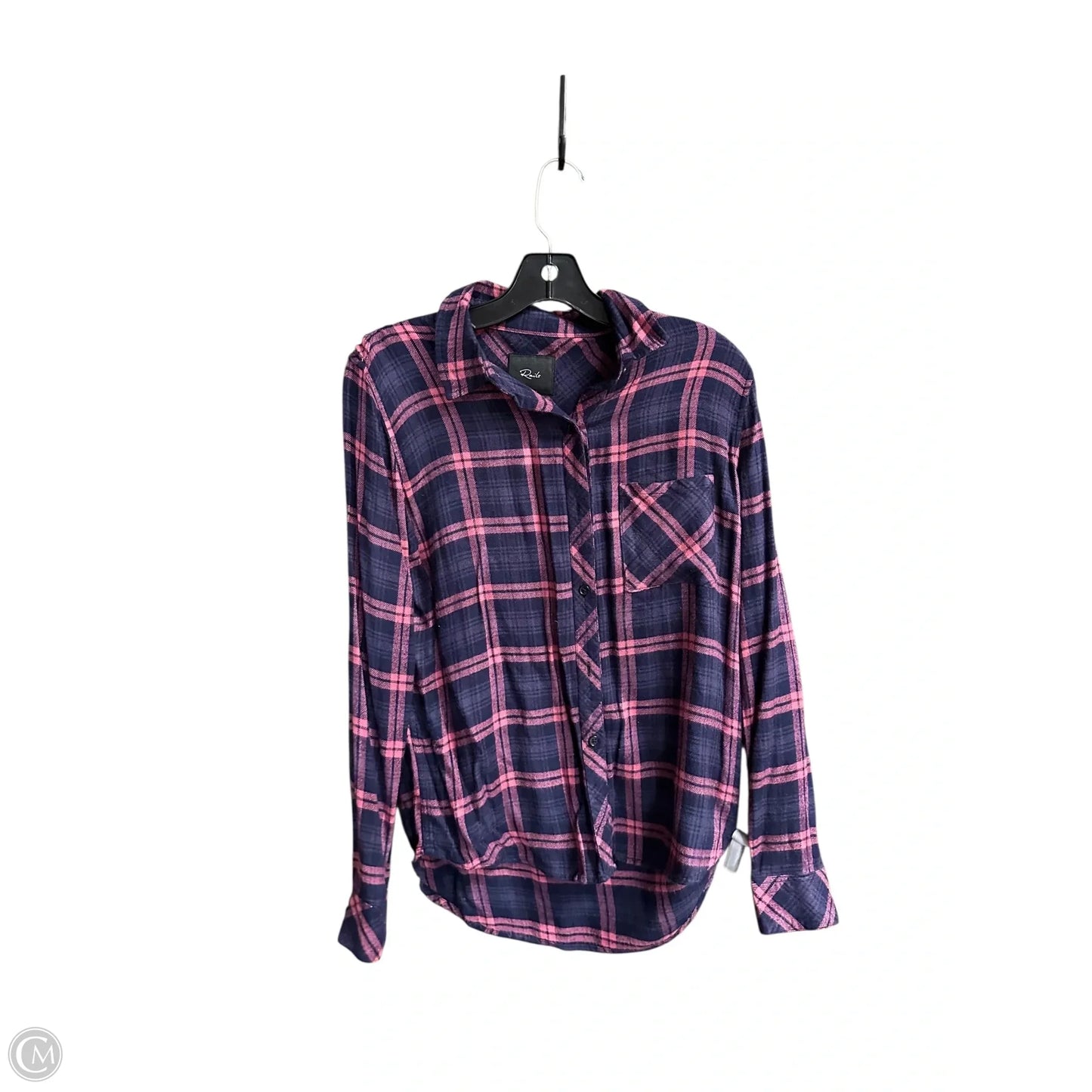 Blouse Long Sleeve By Rails In Plaid Pattern, Size: Xs