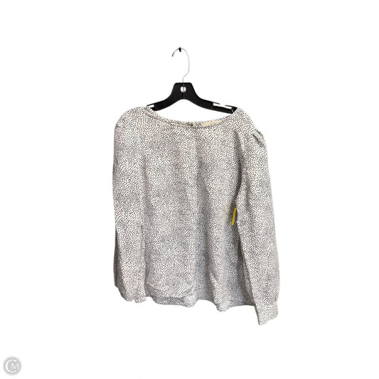 Top Long Sleeve By Loft In Polkadot Pattern, Size: L