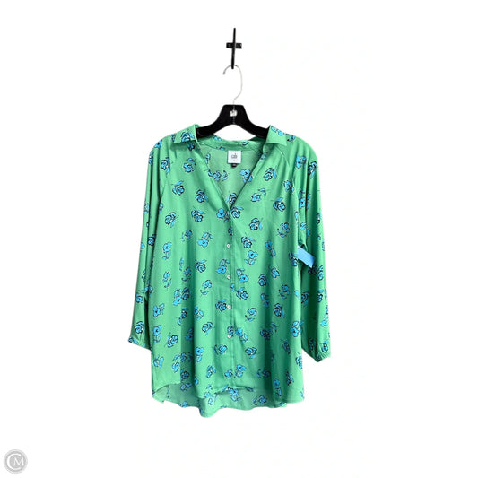 Blouse 3/4 Sleeve By Cabi In Green, Size: S