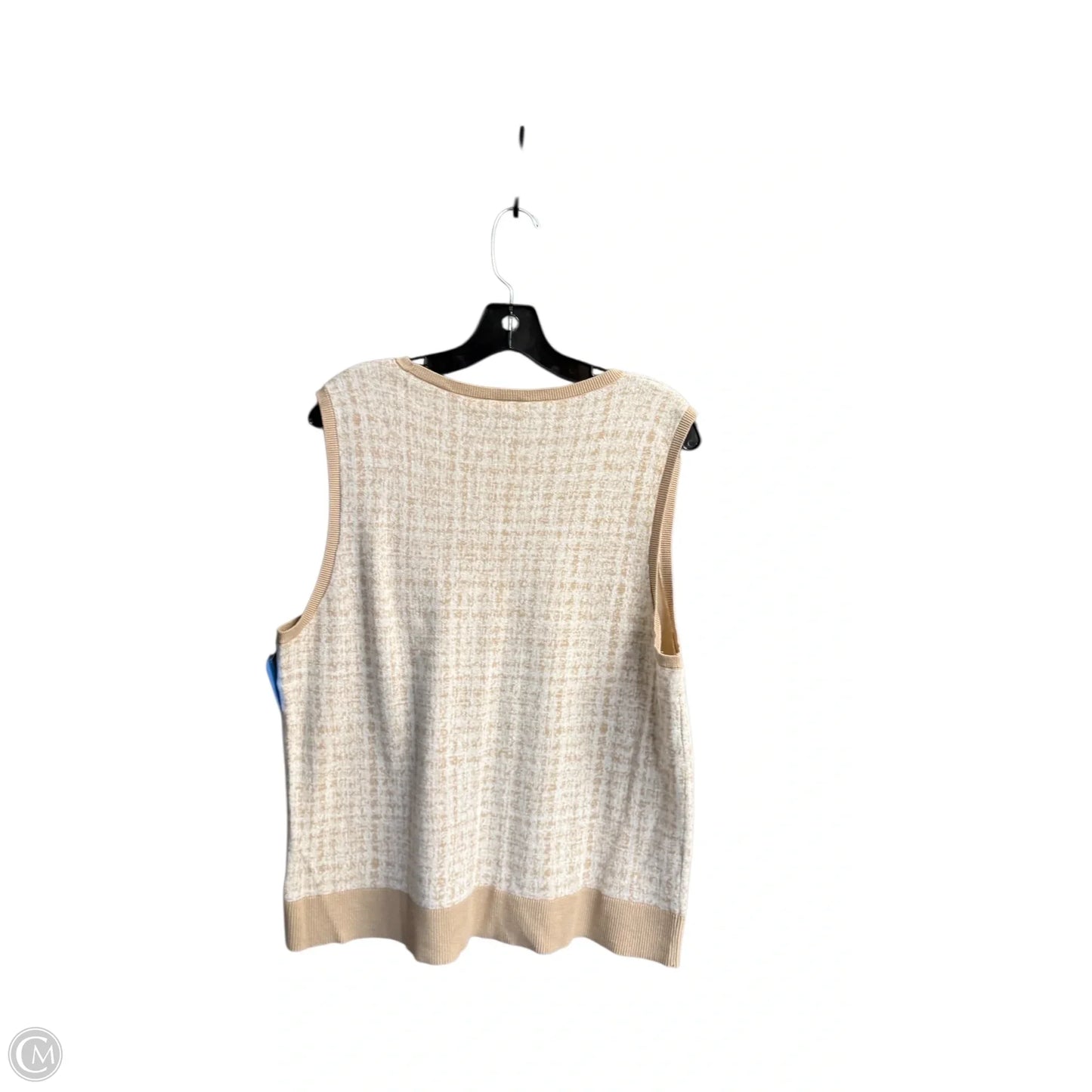 Vest Sweater By Ann Taylor In Cream & Tan, Size: Xl