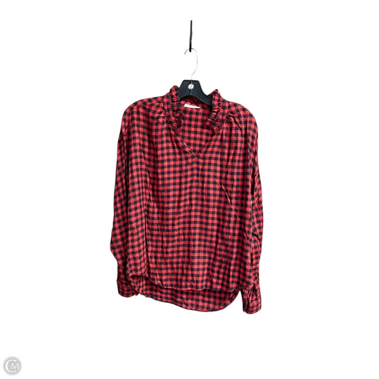 Top Long Sleeve By Beachlunchlounge In Checkered Pattern, Size: S