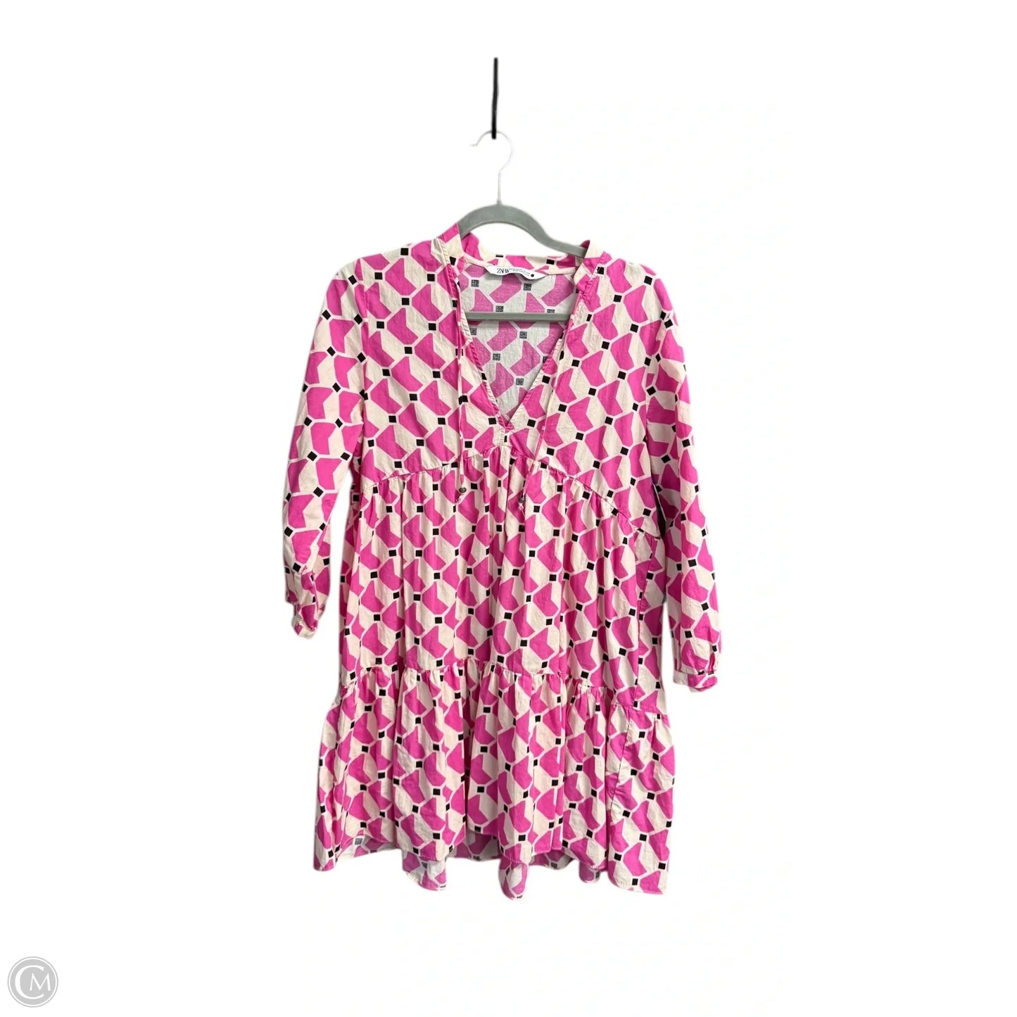 Dress Casual Short By Zara In Geometric Pattern, Size: M