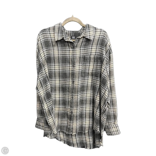 Blouse Long Sleeve By Bdg In Plaid Pattern, Size: S