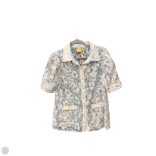 Blouse Short Sleeve By En Saison In Floral Print, Size: S