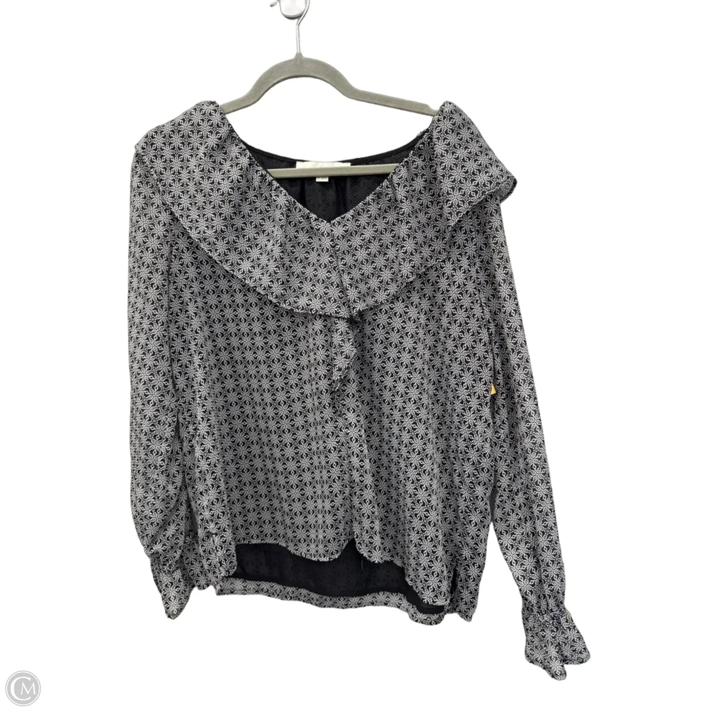 Top Long Sleeve By Loft In Geometric Pattern, Size: M