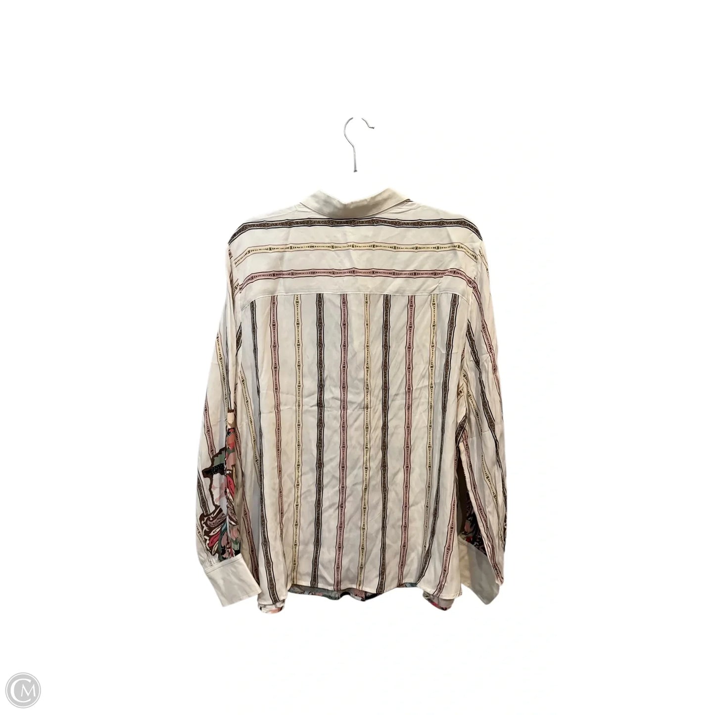 Blouse Long Sleeve By Chicos In Striped Pattern, Size: 2x