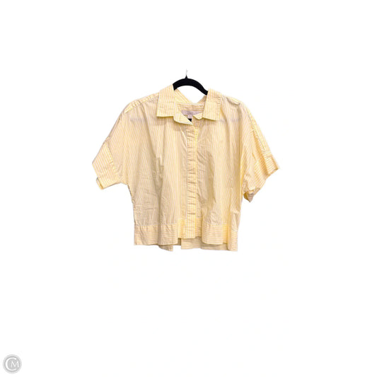 Blouse Short Sleeve By Loft In Striped Pattern, Size: L