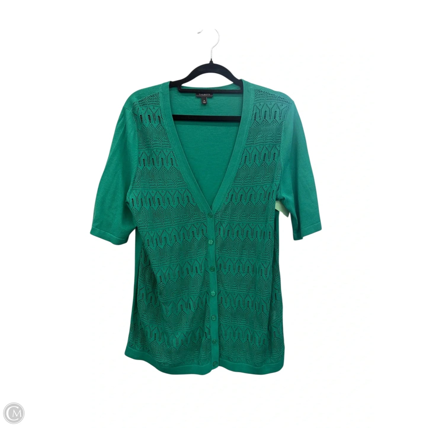 Blouse Short Sleeve By Talbots In Green, Size: M
