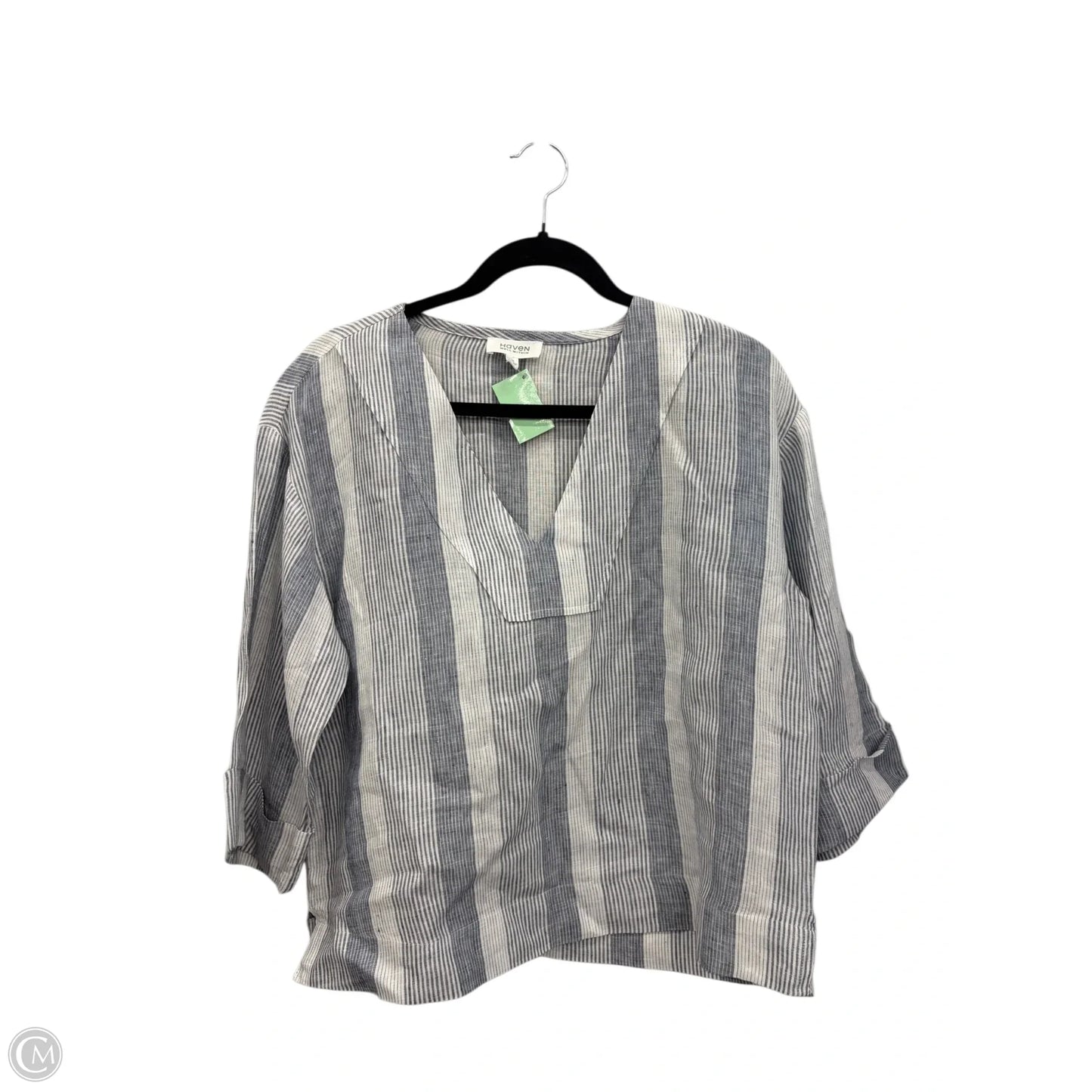 Top 3/4 Sleeve By Haven In Striped Pattern, Size: M