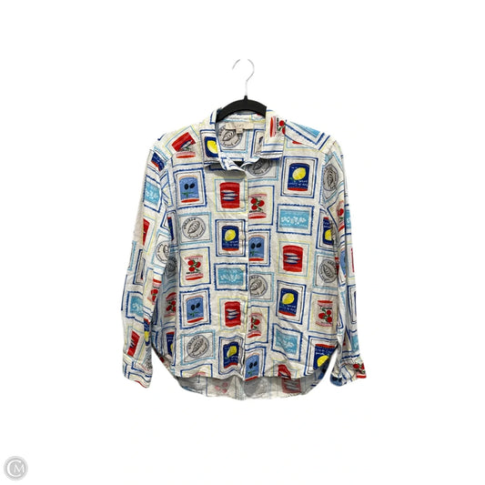 Blouse Long Sleeve By Loft In White, Size: S