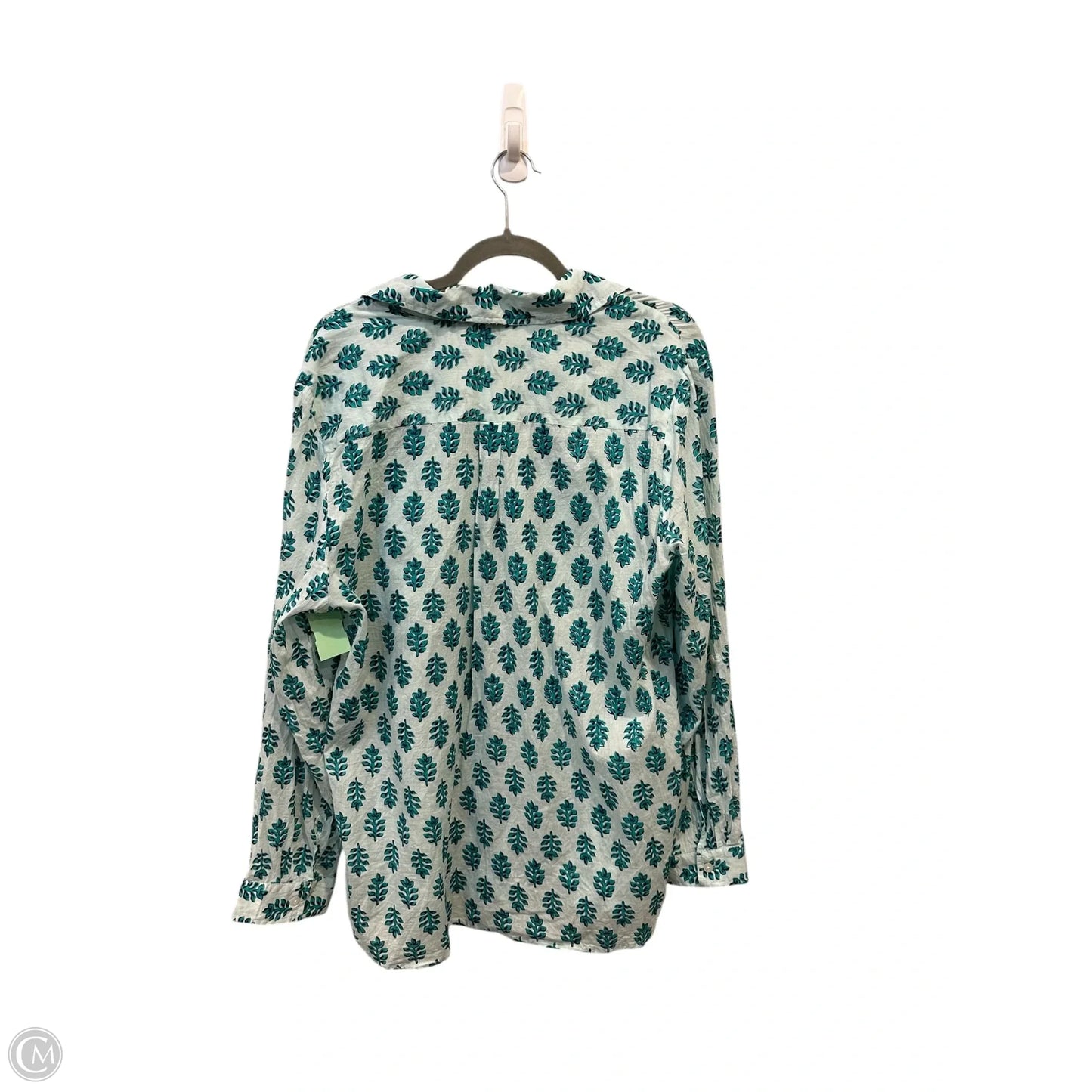 Blouse Long Sleeve By Clothes Mentor In Aqua, Size: 2x