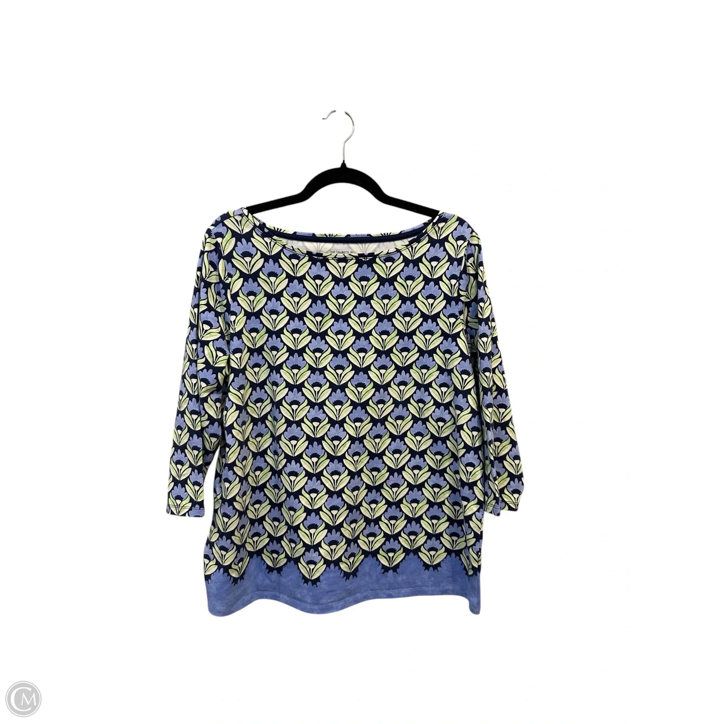 Top 3/4 Sleeve Basic By Talbots In Floral Print, Size: Xl