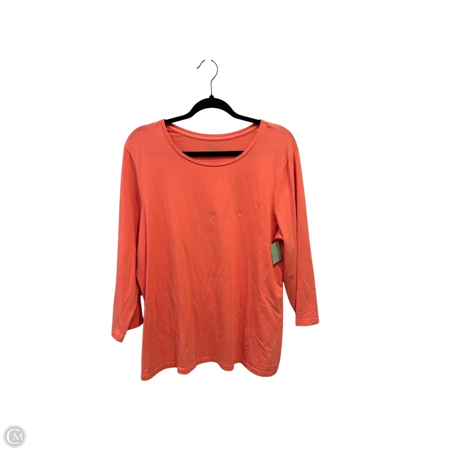 Top 3/4 Sleeve Basic By Chicos In Peach, Size: Xl