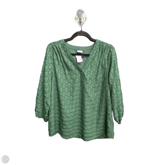 Top Short Sleeve By Croft And Barrow In Green, Size: M