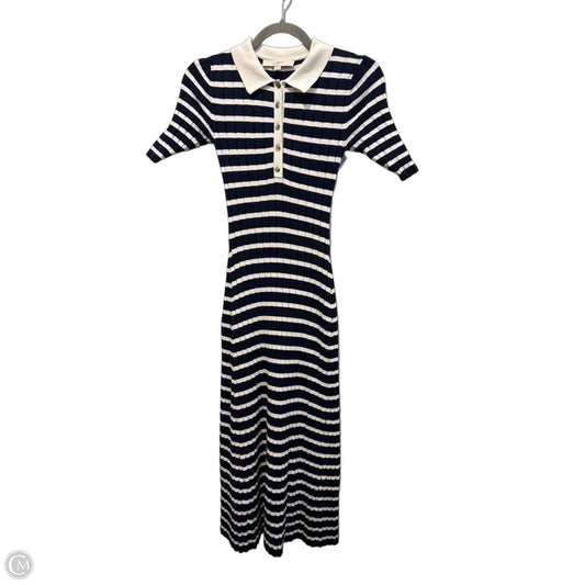Dress Casual Midi By Loft In Striped Pattern, Size: Xs