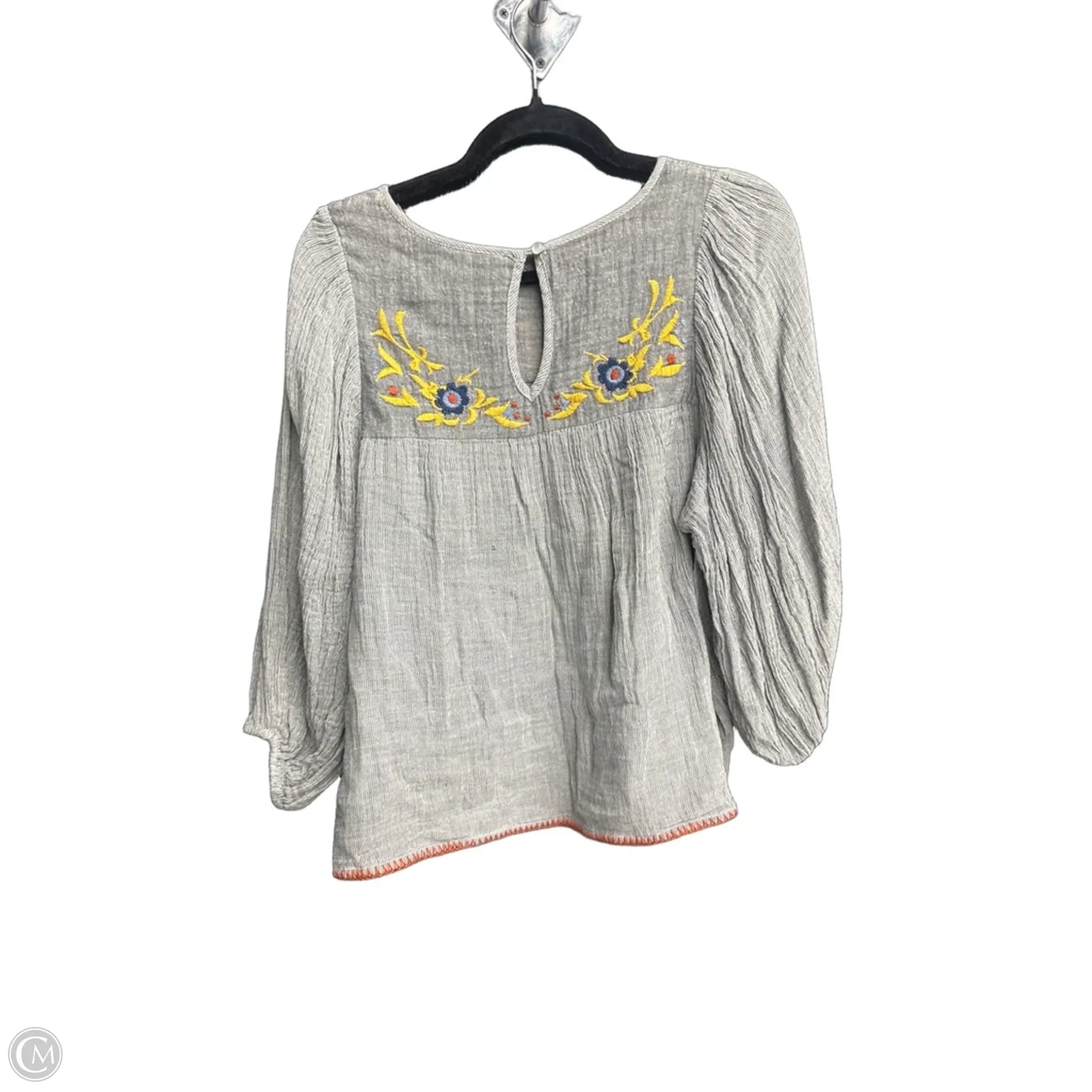 Top 3/4 Sleeve By Ivy Jane In Grey, Size: S
