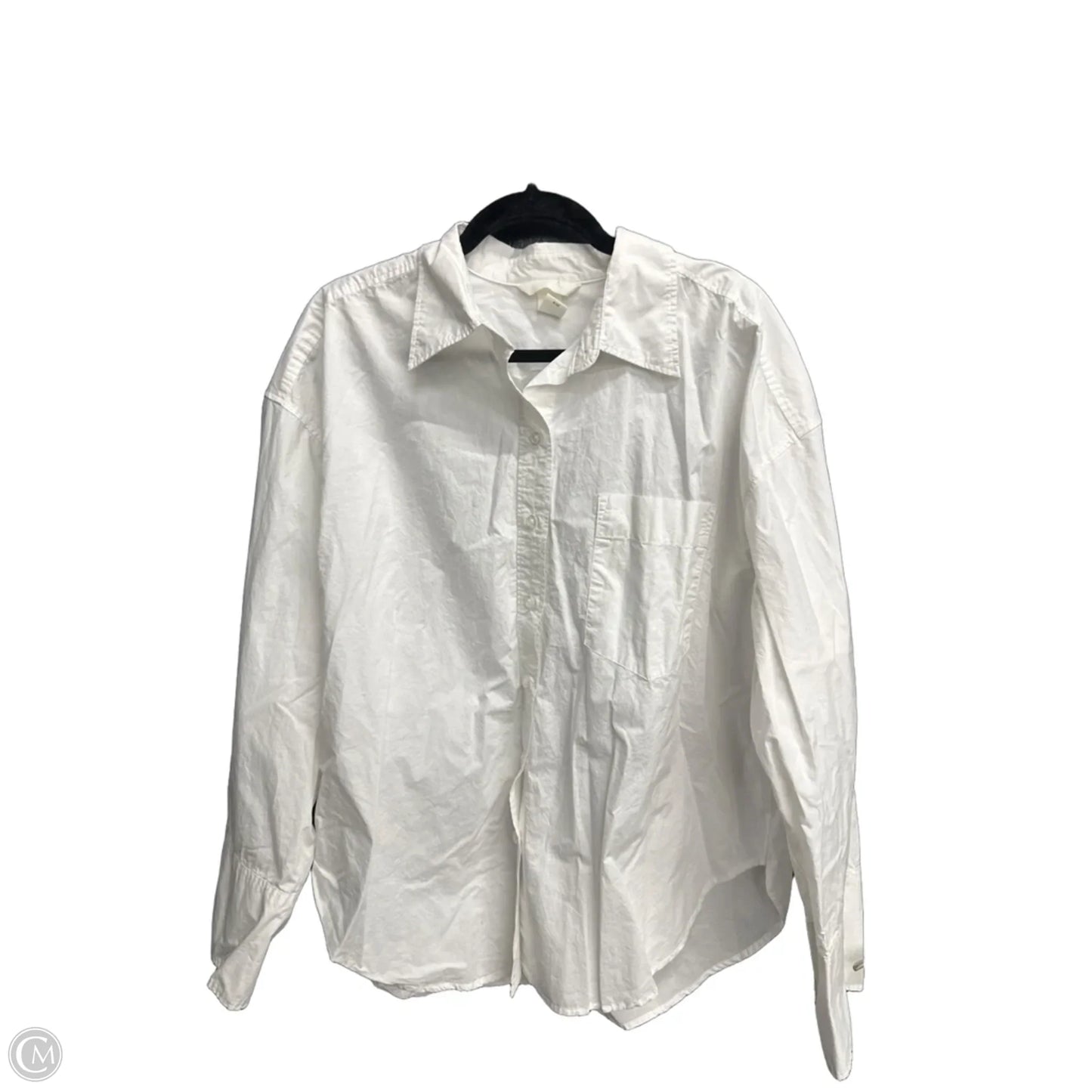 Blouse Long Sleeve By H&m In White, Size: L