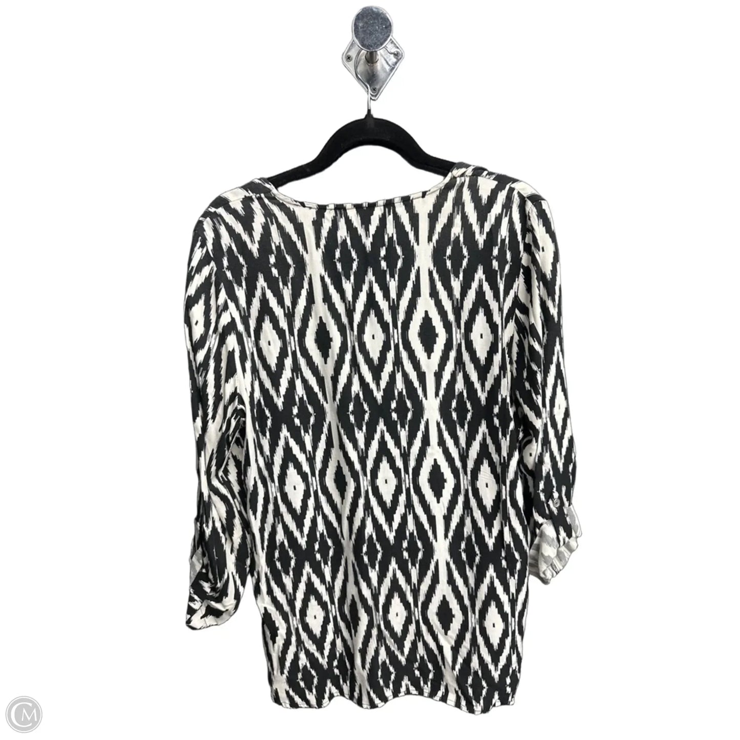 Top 3/4 Sleeve By Ruby Rd In Geometric Pattern, Size: Mp