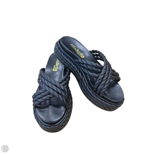 Sandals Heels Platform By Clothes Mentor In Black, Size: 8