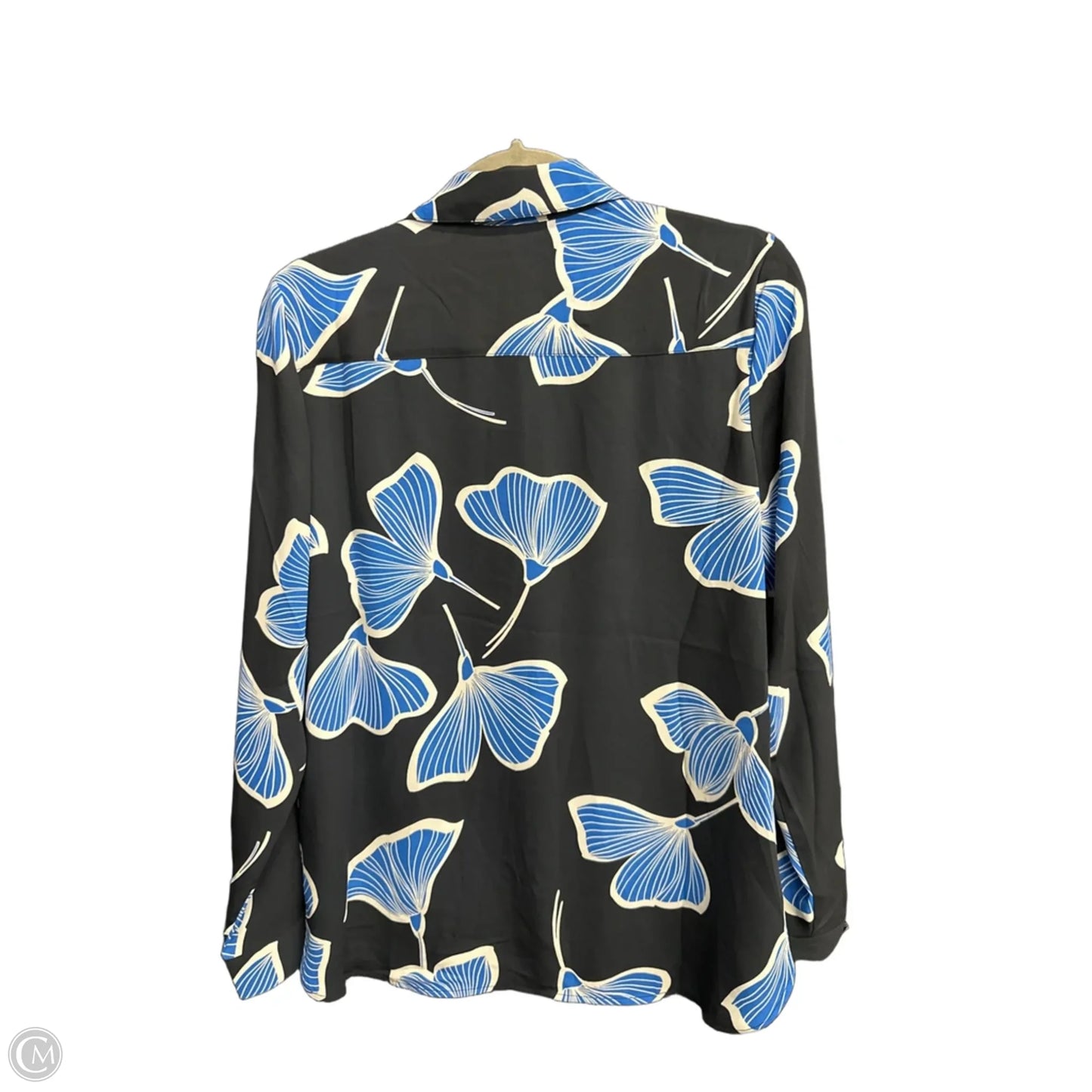 Blouse Long Sleeve By Cabi In Navy, Size: Xs