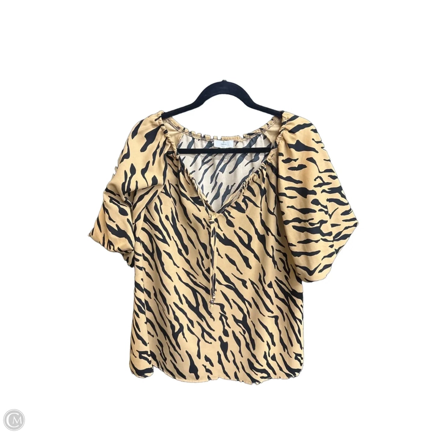 Top Short Sleeve By Entro In Zebra Print, Size: M