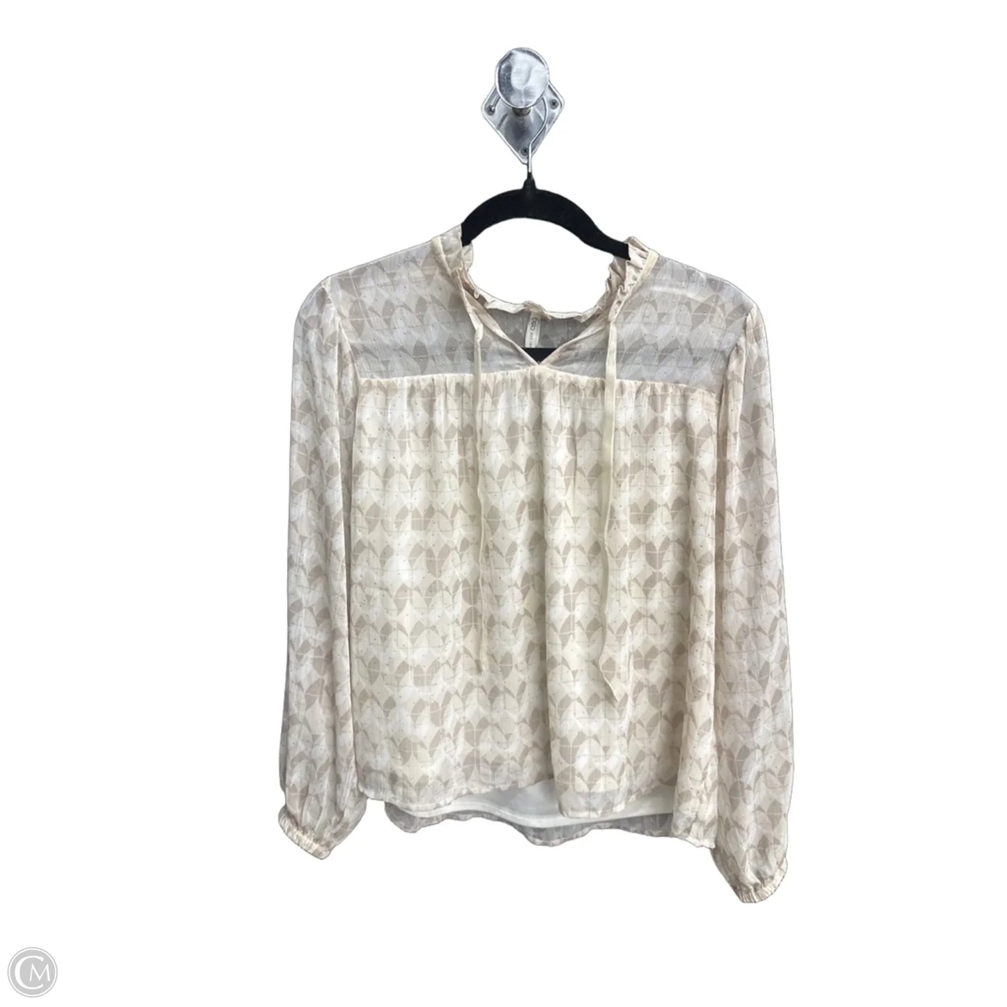 Top Long Sleeve By Cato In Geometric Pattern, Size: S