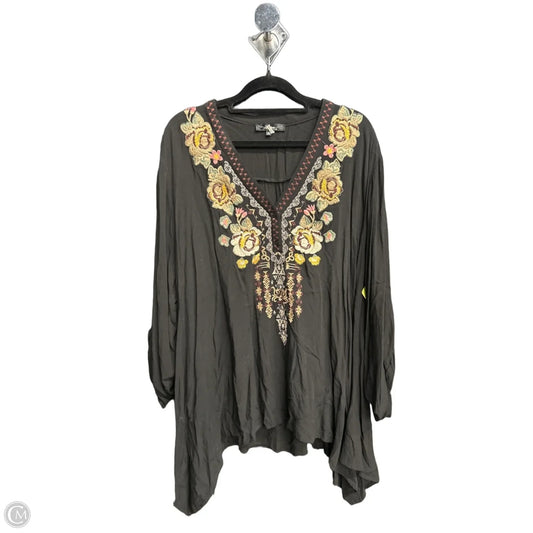 Top Long Sleeve By Andree By Unit In Black, Size: 3x