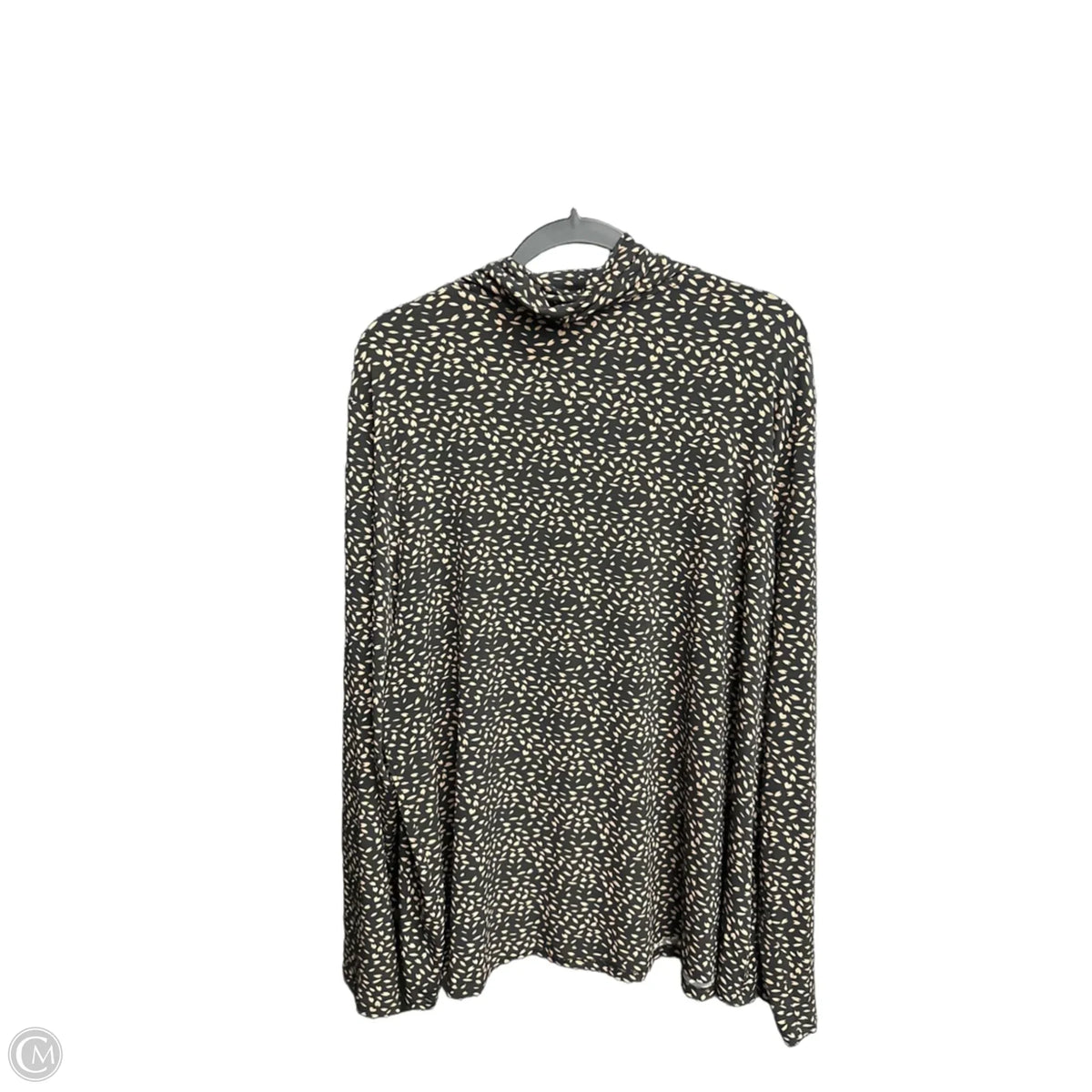 Top Long Sleeve Basic By Investments In Black & Tan, Size: 3x