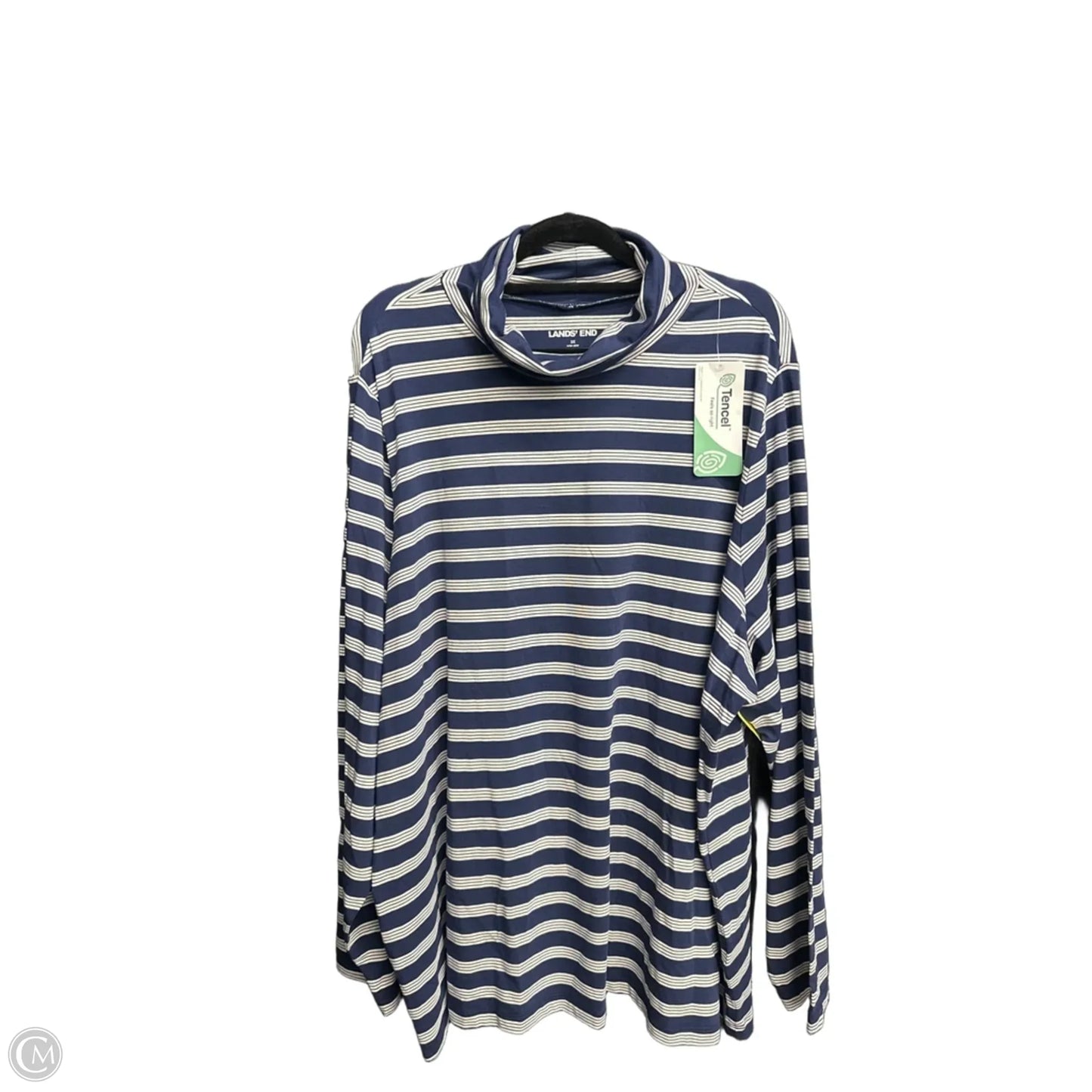 Top Long Sleeve Basic By Lands End In Striped Pattern, Size: 3x