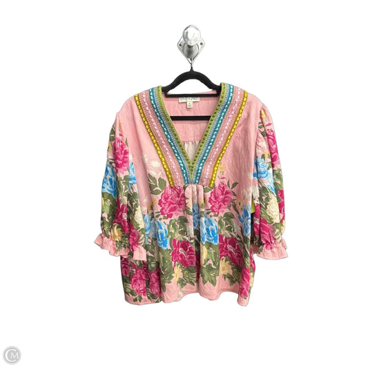Top Short Sleeve By She + Sky In Pink, Size: M